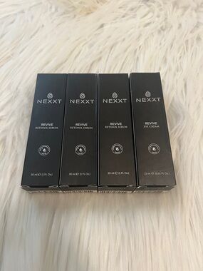 3 nexxt revive retinol serum & 1 revive eye cream. Each retails $69.80 a piece.